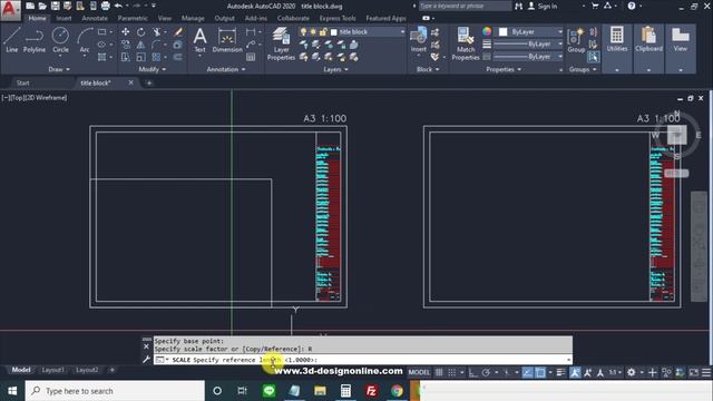 การสร้างกรอบกระดาษขนาด A4 - A0 มาตราส่วน 1 : 100 ในหน่วยเมตร โดยนำกรอบ A3 เดิมที่สร้างไว้แล้วมาแก้ไ смотреть онлайн