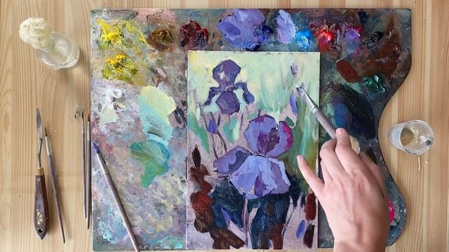 Полный мастер-класс по живописи маслом. Ирисы смотреть онлайн