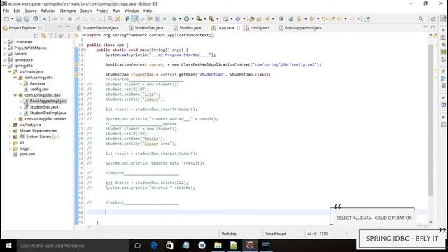 04 Select All Data Spring JDBC with MySql | #12 | CRUD Operation | Spring Core Module | B-FLY IT смотреть онлайн