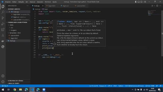 Formulário de #login usando #python e flask смотреть онлайн