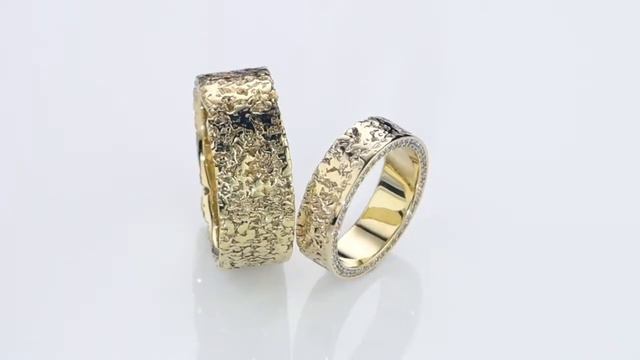 Парные золотые обручальные кольца CORK DIAMOND смотреть онлайн