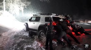 Рубилово в снегу. Застряли все! Rubicon, FJ Cruiser, 4runner. Покатушки 4x4