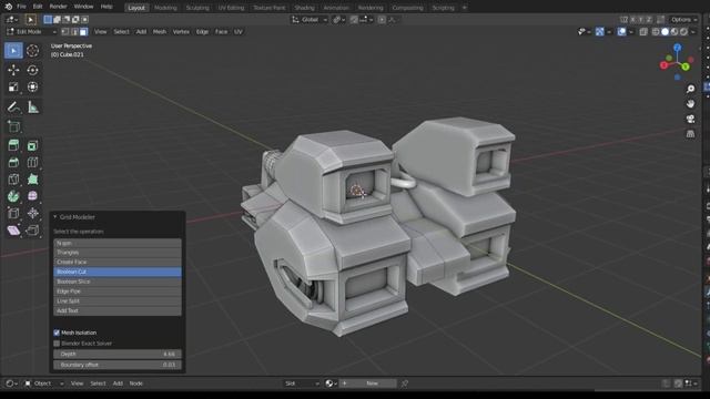 Space Fighter Slow Version - Grid Modeler (blender addon) смотреть онлайн
