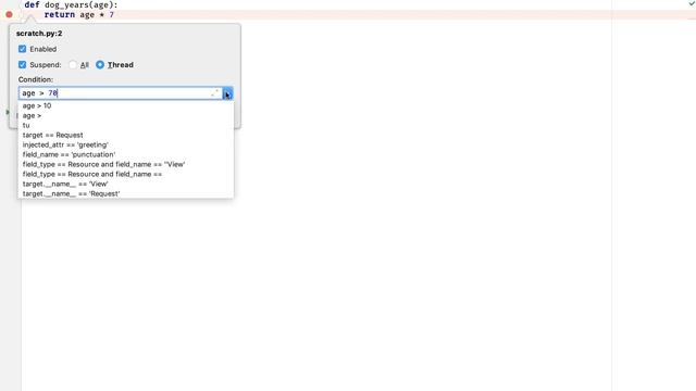 How to add conditions to your breakpoints in PyCharm смотреть онлайн