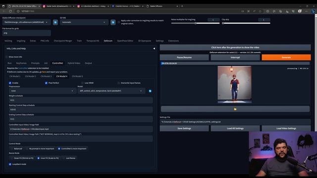 Deforum + Controlnet IMG2IMG (TemporalNet)