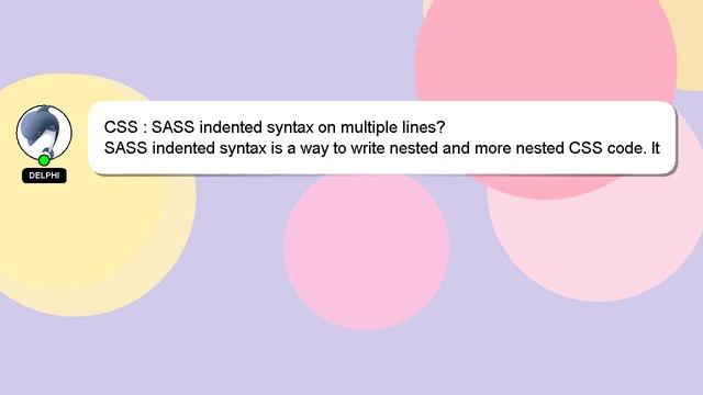 CSS : SASS indented syntax on multiple lines? смотреть онлайн