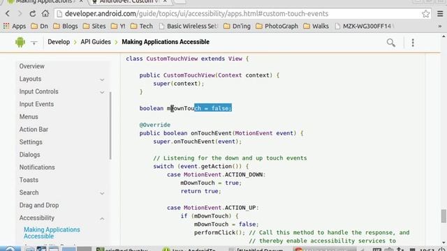 overrides onTouchEvent but not performClick/should call performClick when a click is detected смотреть онлайн