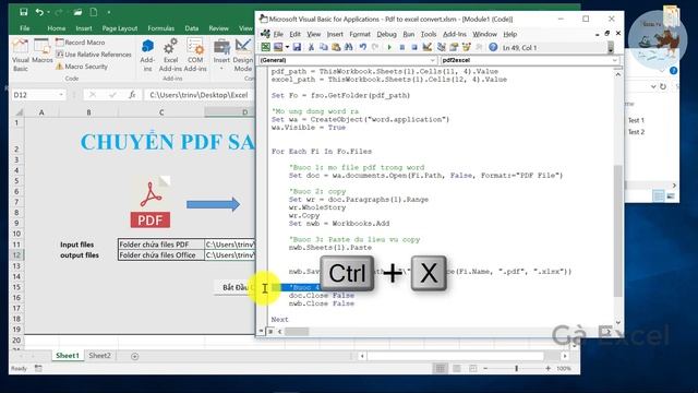 Ứng Dụng VBA Excel | Bài 06 chuyển file PDF sang file Excel смотреть онлайн