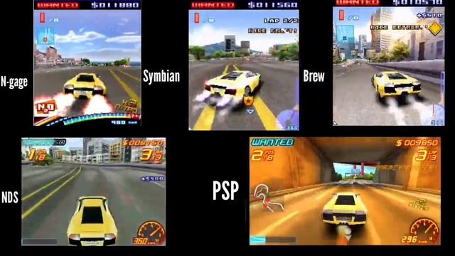 Asphalt 2 Urban GT- N-gage vs Symbian vs Brew vs Nintendo DS vs PSP(San Francisco track comparison смотреть онлайн