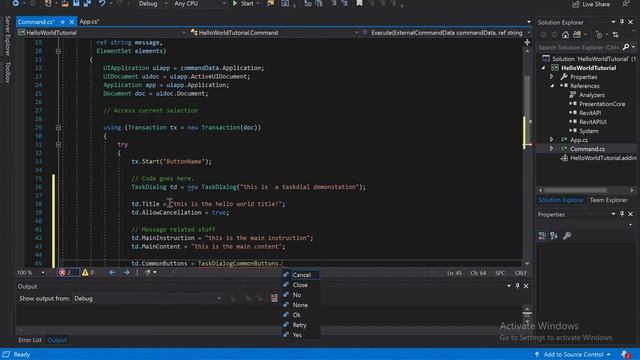 Revit API HelloWorld Tutorial смотреть онлайн
