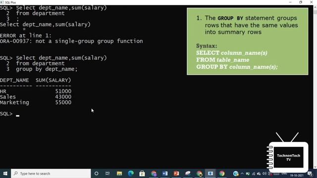 SQL built-in functions with practical implementation | Part 2 | Group Functions | TechnonTechTV смотреть онлайн