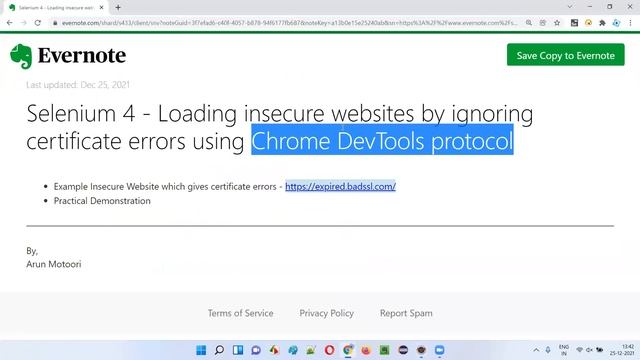 Selenium 4 - Loading insecure websites by ignoring certificate errors using Chrome DevTools protoco смотреть онлайн