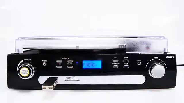 DIGITNOW Bluetooth Record Player with Stereo Speakers, Turntable for Vinyl to MP3 with Cassette Pla смотреть онлайн