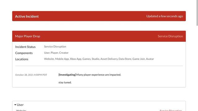 Roblox active incident смотреть онлайн