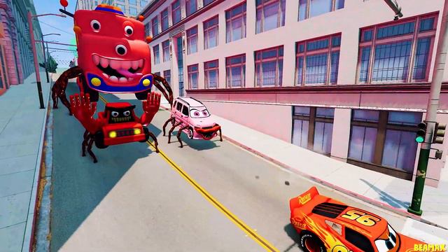 Epic Escape From The Lightning McQueen Spider Eater & Boxy Boo Car Eater | McQueen VS McQueen смотреть онлайн