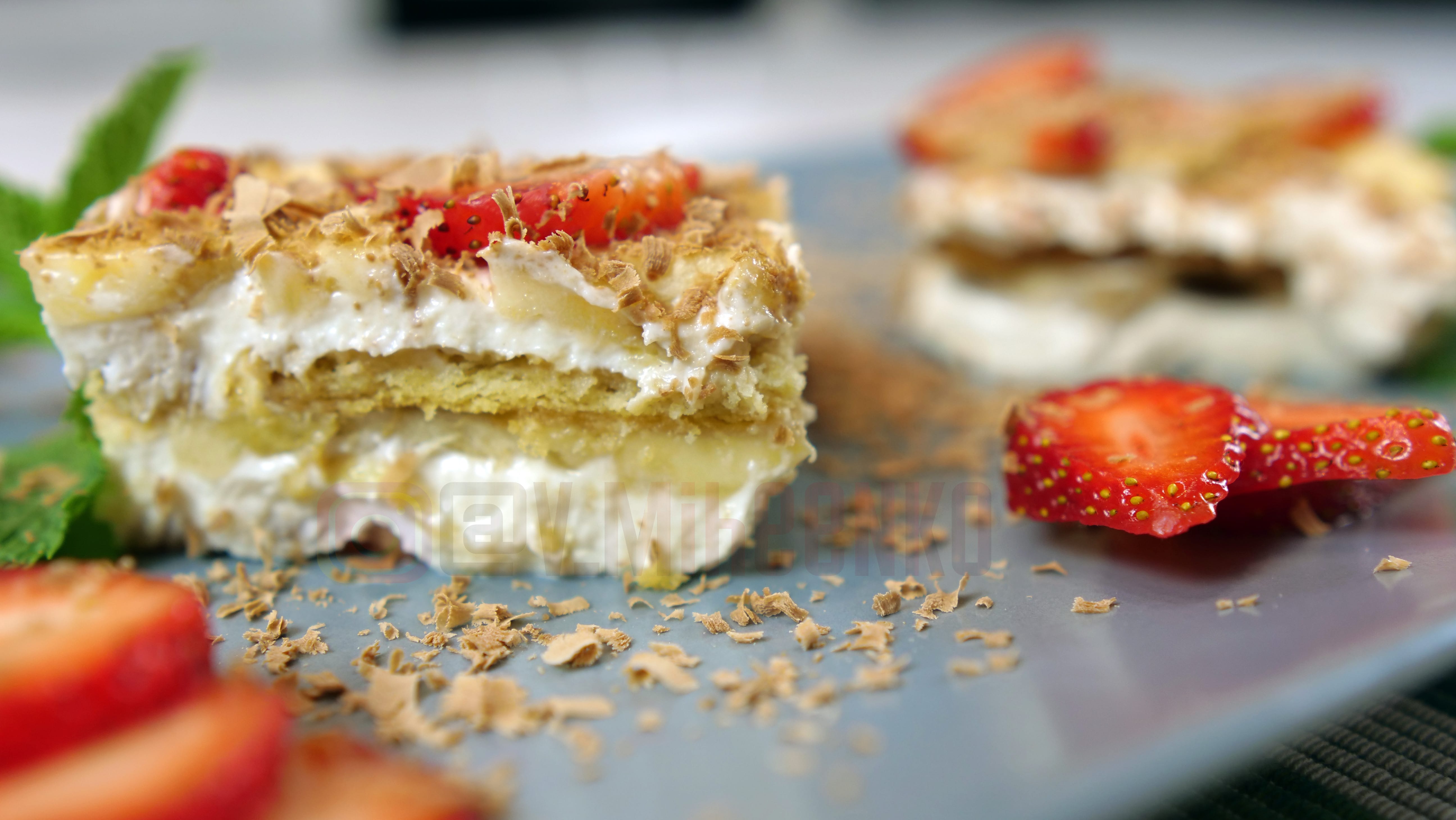 Торт-десерт из печенья с творожным кремом. смотреть онлайн