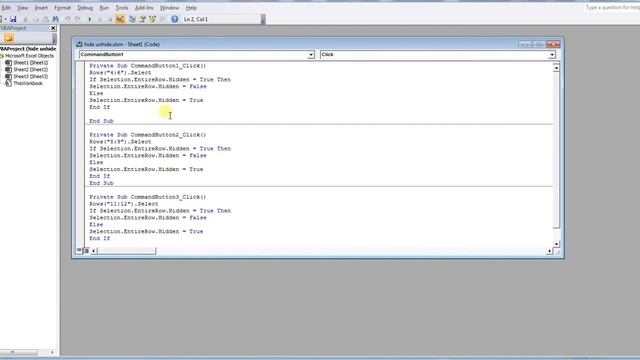Macro Tutorial - Hide and Unhide rows in Microsoft Excel (Hide/Unhide VBA code) смотреть онлайн