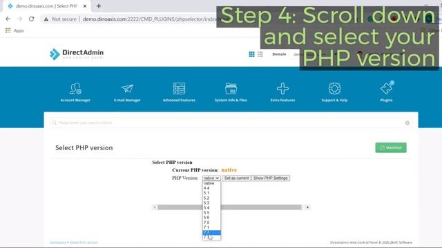 Select PHP Version In Directadmin смотреть онлайн