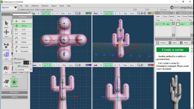 Metasequoia 4 Tutorial For Beginner Level 4 : How To Make 3D Cactus#phionestudio#metasequoia4 смотреть онлайн