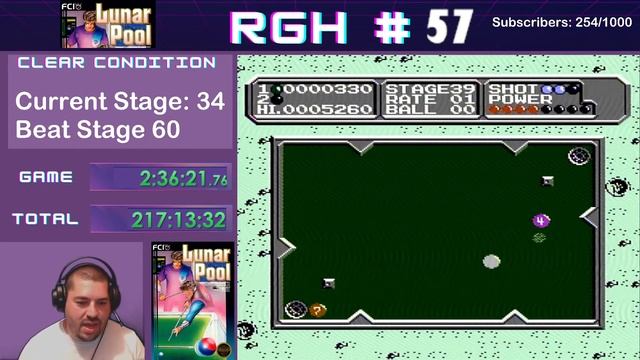 NES RGH 57: Lunar Pool [Level 22 and up] part 2/* Live Playthrough смотреть онлайн