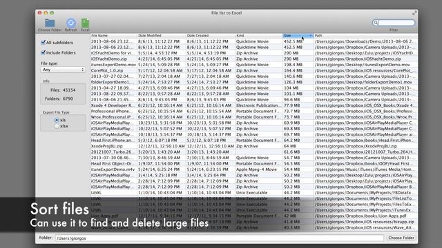 File list to Excel (Mac app) смотреть онлайн