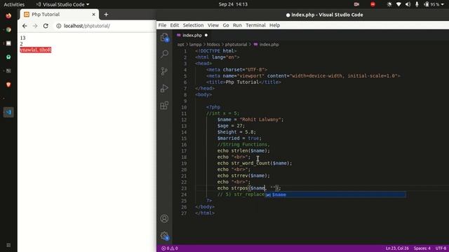 Part - 3 Learn PHP in Hindi | Datatypes,Inbuilt String,Integer, Float, Maths, rand() functions हिंद смотреть онлайн
