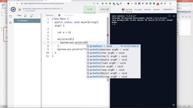 Simple while example in Java смотреть онлайн
