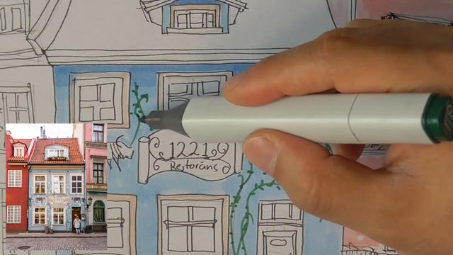 Urban Sketching Challenge: Draw an Urban Landscape in One Hour Using Marker Pens! смотреть онлайн