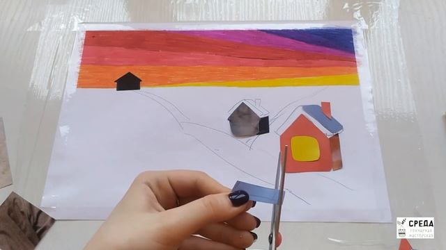 Серия №3.Рисуем закат. Онлайн мастер-класс для детей. смотреть онлайн