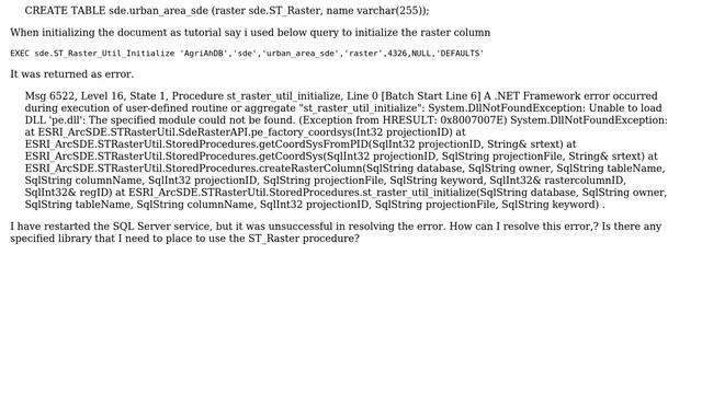 GIS: SQL Server ArcSDE ST_Raster Installation and Configuration Error ".dll" смотреть онлайн