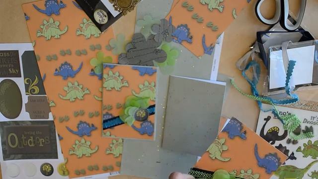 Открытка с динозаврами в стиле скрапбукинг смотреть онлайн