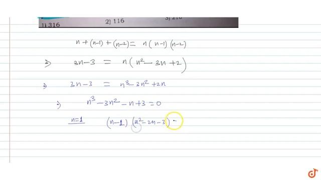 The value of `(n!)^n ` if `n+(n-1)+(n-2)=n(n-1)(n-2)`, where `n^3 gt9` ,a positive number is смотреть онлайн