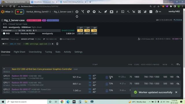 1106 MH/s - 137 Watts | RX6800XT GPU | Radiant (RXD) Mining OC setting for less Watts| SRBMiner смотреть онлайн
