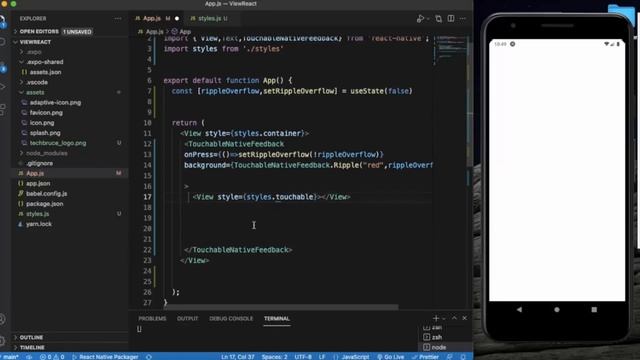 React Native Tutorial 37 - TouchableNativeFeedback - React Native смотреть онлайн