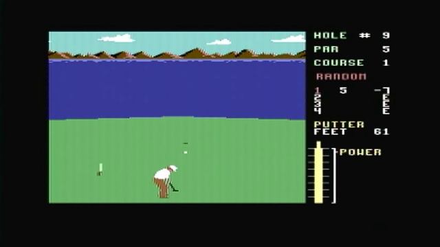 Commodore 64 - Leaderboard Golf - 1 round - course 1 - novice смотреть онлайн