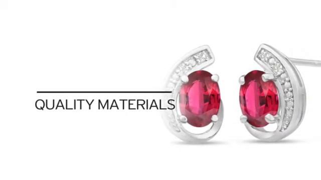 1 1/2 Carat Created Ruby And Diamond Stud Earrings In Sterling Silver - SuperJeweler.com