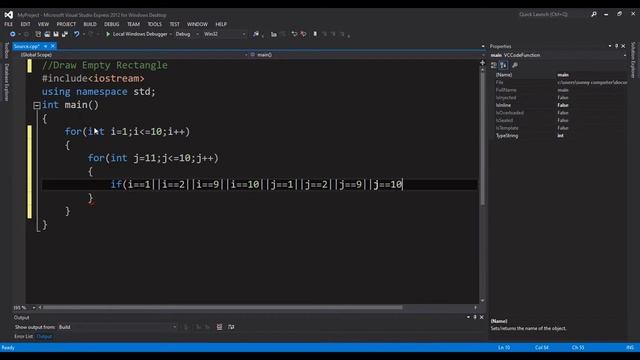 Draw an Empty Rectangle with Stars Using C++ смотреть онлайн