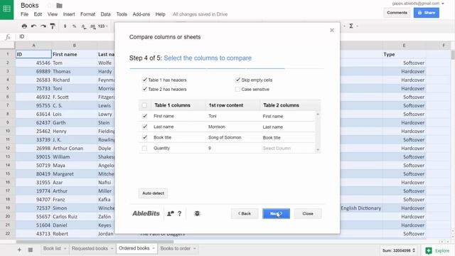 Compare Google Sheets for duplicates смотреть онлайн