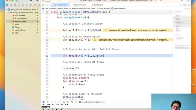 Swift Beginner-5 In Hindi | How to create Array and Dictionary in Swift | Update, Delete Item Actio смотреть онлайн