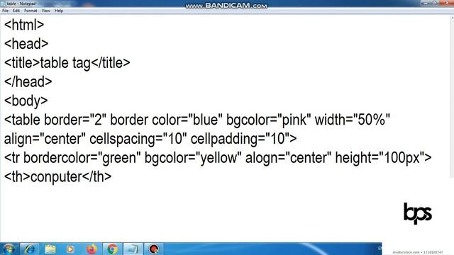 HTML(Table tag) смотреть онлайн
