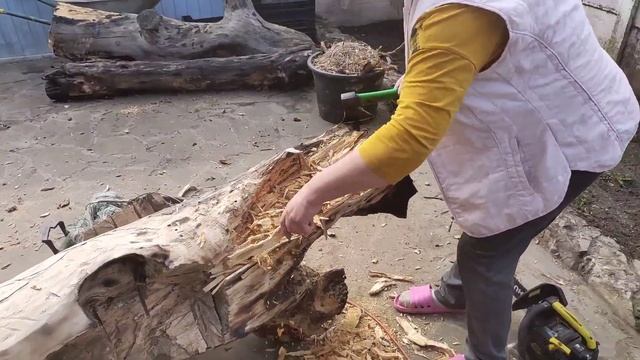 Делаем цветник из бревна. DIY смотреть онлайн