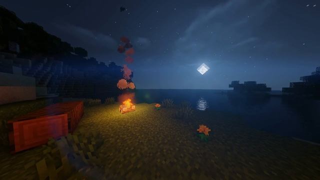 Чил в майнкрафте у костра ( час музыки и  звуков костра) 1 ЧАС