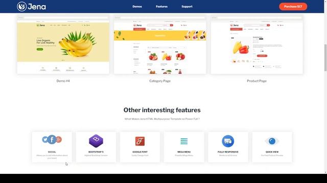 Jena - Organic Food Website Template Using Bootstrap 5 Grocery Store ecommerce смотреть онлайн