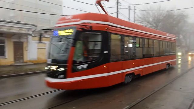 Трамвай мод. 71-628 № 41 маршрут 5 г. Таганрог, Улица Александровская (Октябрьская площадь) смотреть онлайн