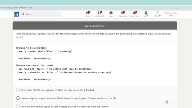 LinkedIn Skill Assessment Test on git Bangla смотреть онлайн