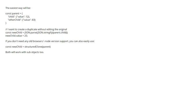 How can I create a new Object from a JSON value without changing the parent in J (2 answers) смотреть онлайн