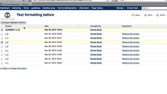 Page Versions And Revisions In Atlassian's Confluence Wiki - Confluence Training By Adaptavist