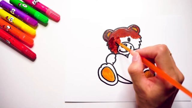 Как нарисовать МИШКУ С СЕРДЦЕМ. How to draw a Teddy bear love. Рисунок ИГРУШКА МИШКА поэтапно. смотреть онлайн