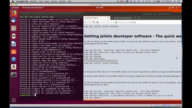 JeVois SDK install on Ubuntu 18.04 (bionic) virtual machine смотреть онлайн