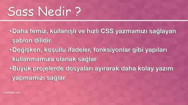 Sass Eğitim Seti #1 - Sass'a Giriş - Sass Nedir ? - Sıfırdan Sass Dersleri